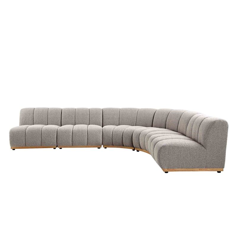Granvia Taupe Boucle Modular Sofa, 5-Seater Grand L-Shaped Sofa - Image 6