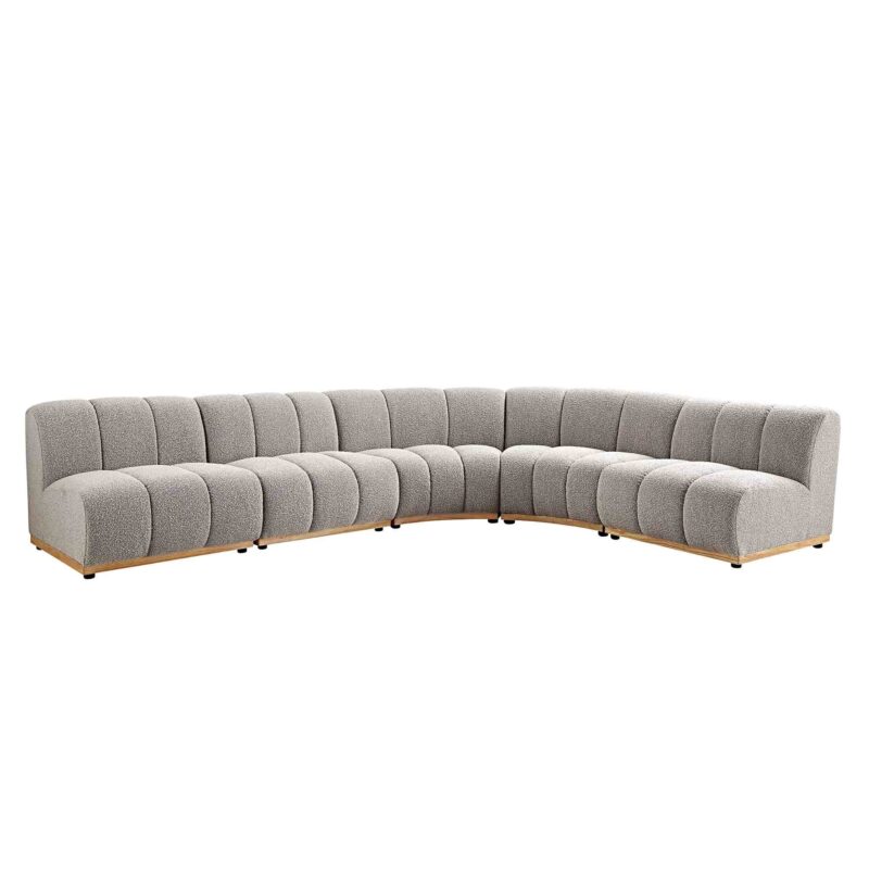 Granvia Taupe Boucle Modular Sofa, 5-Seater Grand L-Shaped Sofa - Image 7