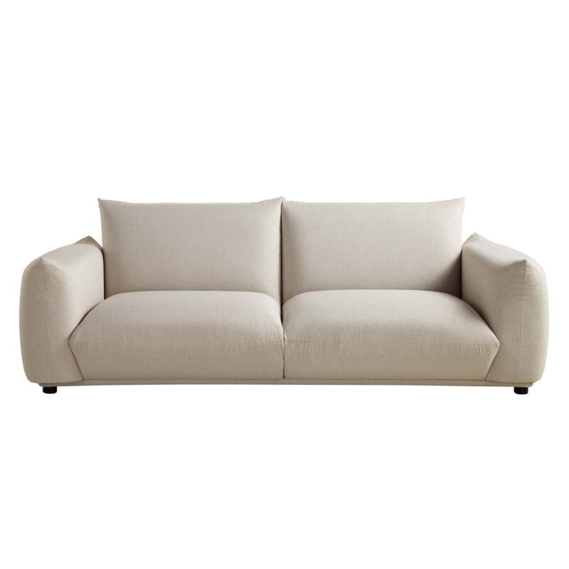 Gianni Three Seater Sofa, Beige Woven Fabric - Image 5