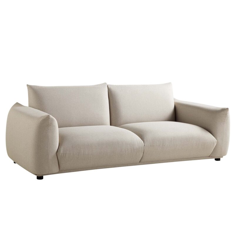 Gianni Three Seater Sofa, Beige Woven Fabric - Image 6