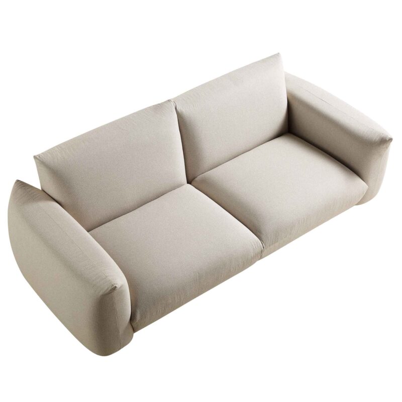 Gianni Three Seater Sofa, Beige Woven Fabric - Image 9
