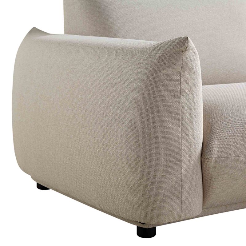 Gianni Three Seater Sofa, Beige Woven Fabric - Image 12