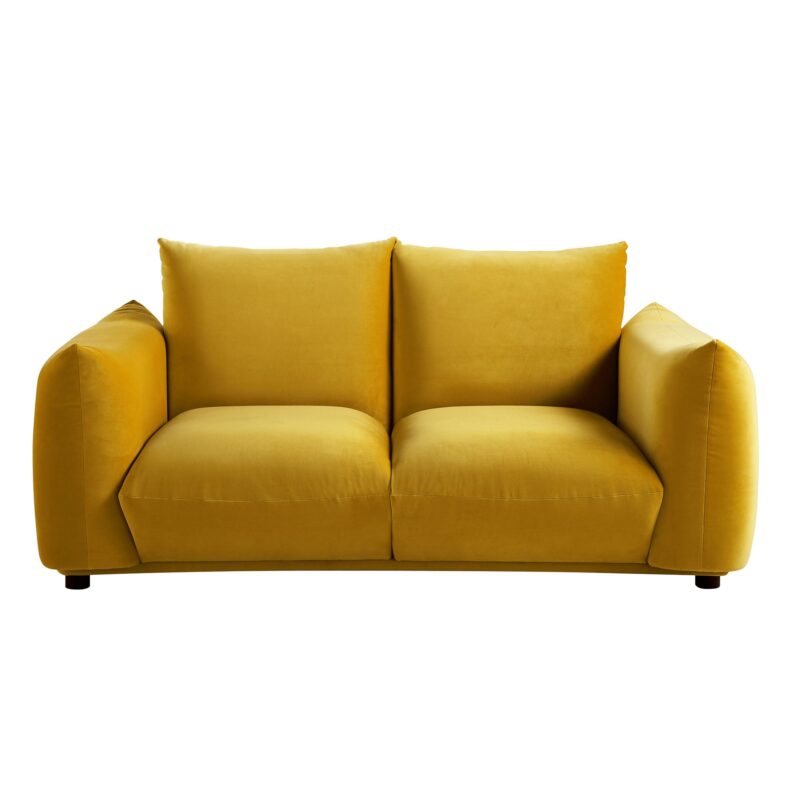 Gianni Two Seater Sofa, Goldenrod Velvet - Image 5