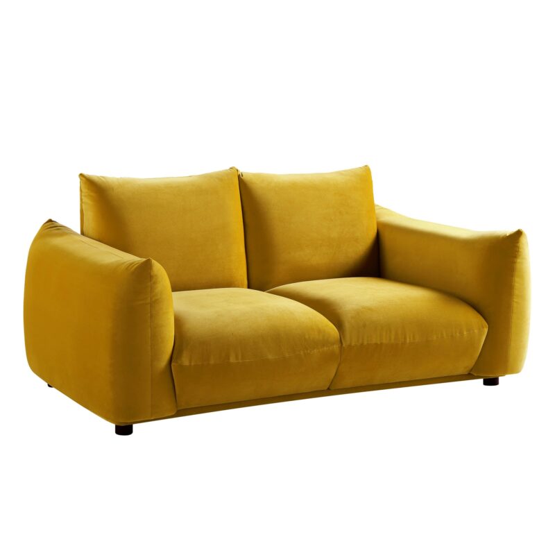 Gianni Two Seater Sofa, Goldenrod Velvet - Image 6