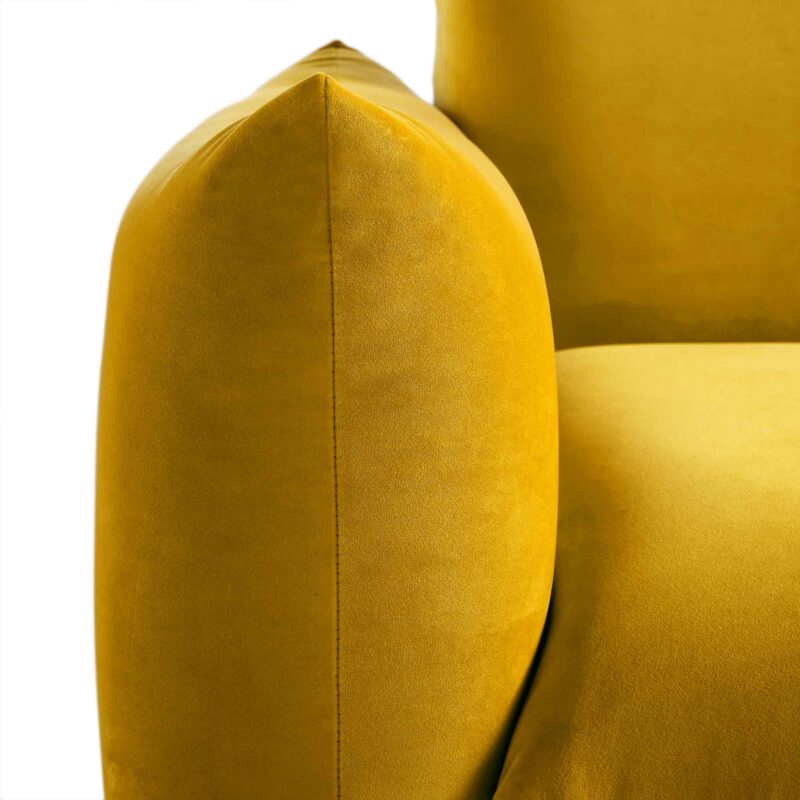 Gianni Two Seater Sofa, Goldenrod Velvet - Image 12