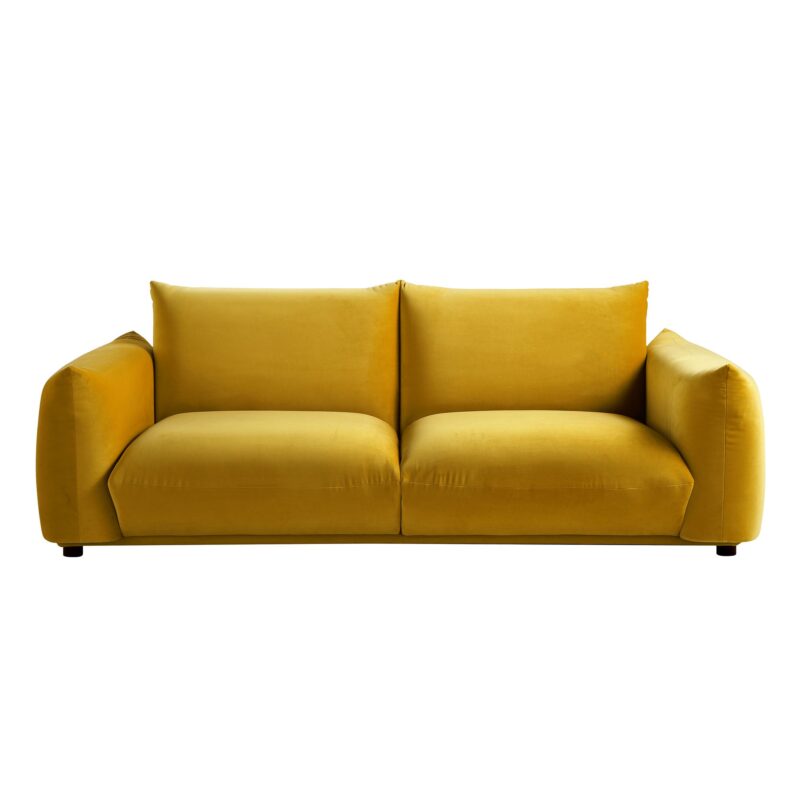 Gianni Three Seater Sofa, Goldenrod Velvet - Image 4