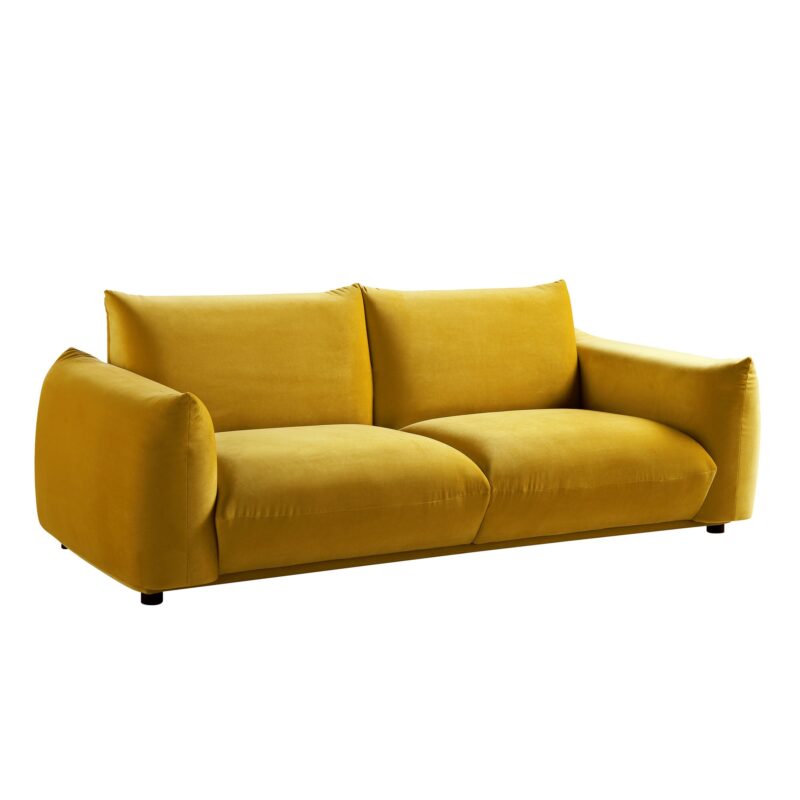 Gianni Three Seater Sofa, Goldenrod Velvet - Image 5