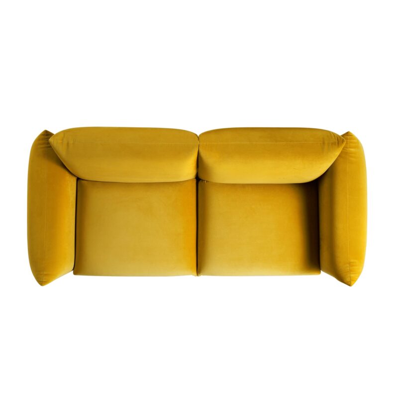 Gianni Three Seater Sofa, Goldenrod Velvet - Image 7