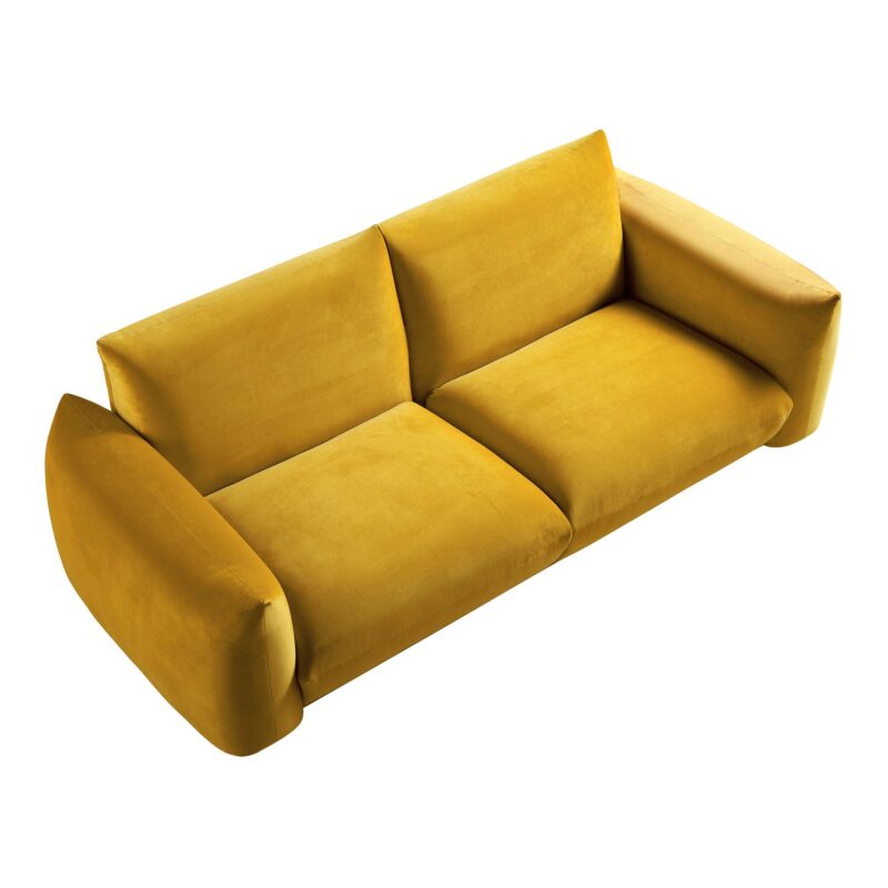 Gianni Three Seater Sofa, Goldenrod Velvet - Image 8