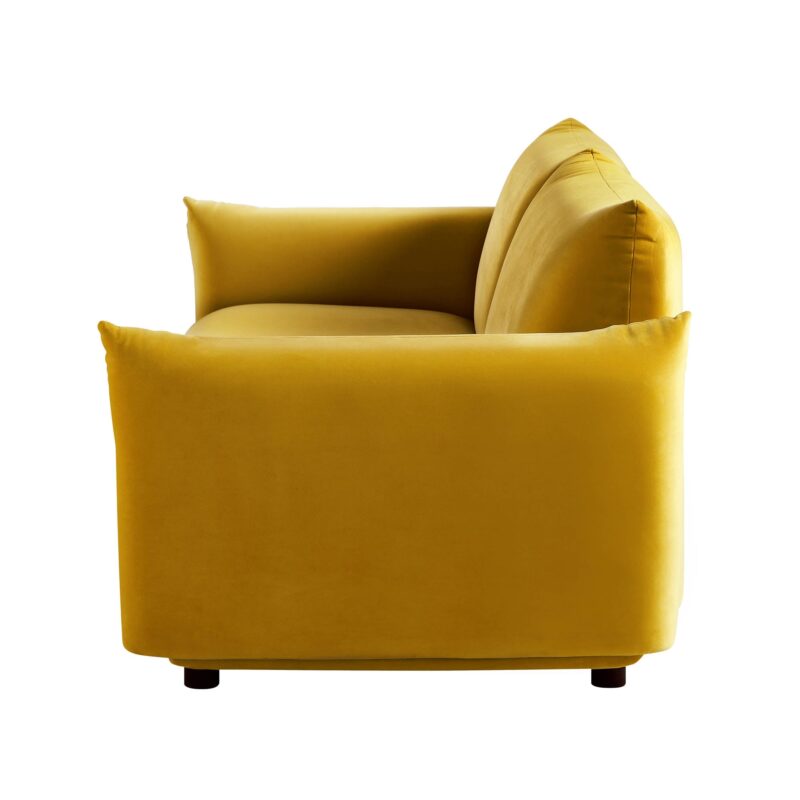 Gianni Three Seater Sofa, Goldenrod Velvet - Image 9