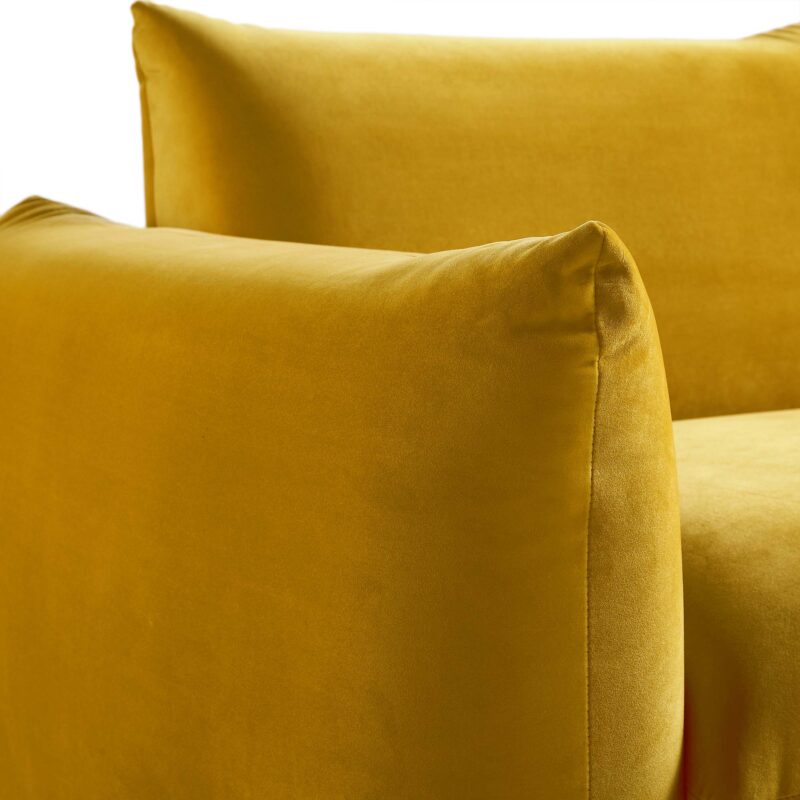 Gianni Three Seater Sofa, Goldenrod Velvet - Image 11