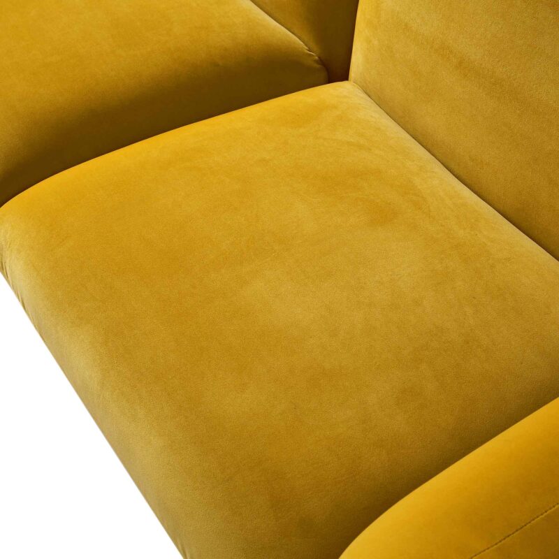 Gianni Three Seater Sofa, Goldenrod Velvet - Image 12