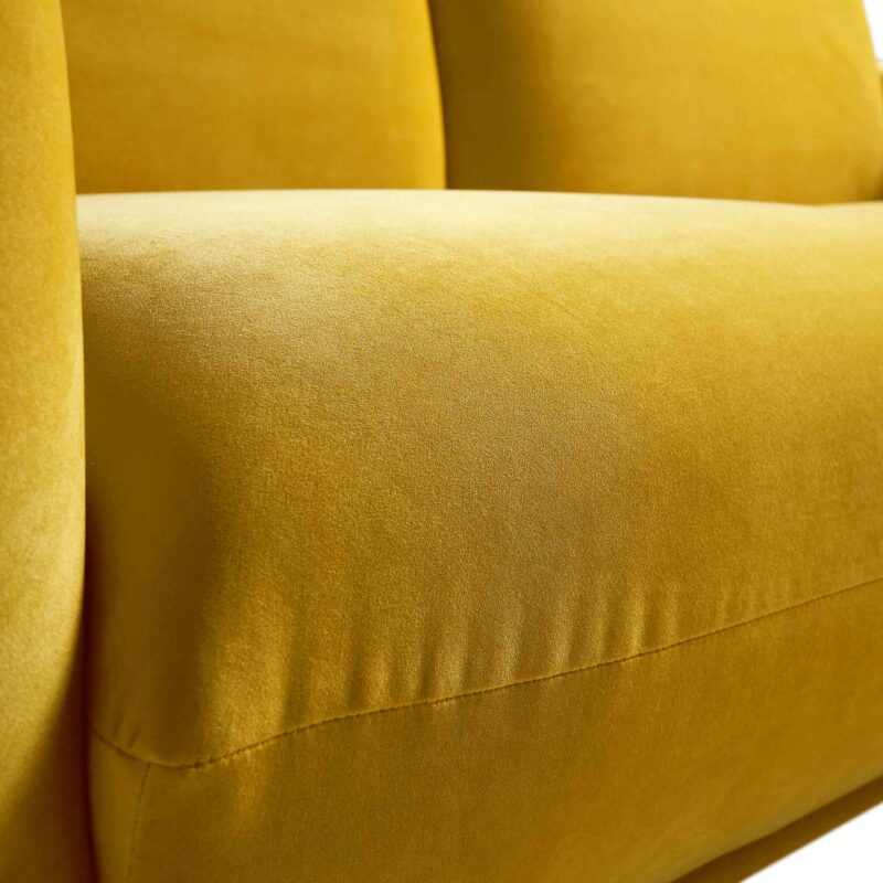 Gianni Three Seater Sofa, Goldenrod Velvet - Image 13
