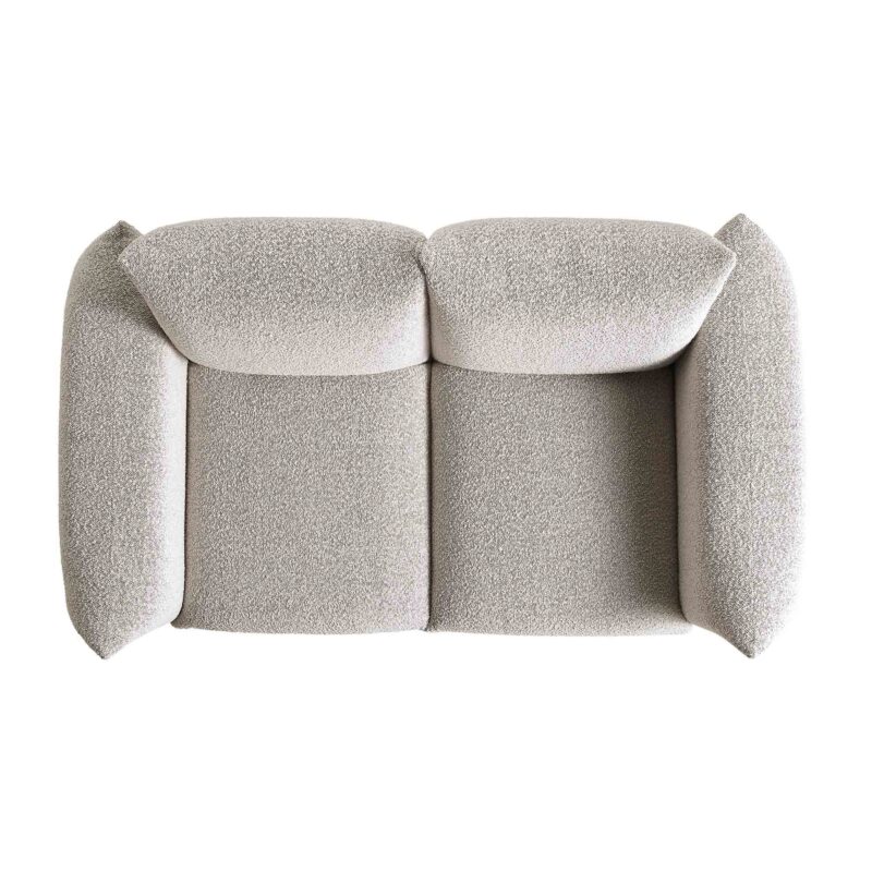 Gianni Two Seater Sofa, Mist Grey Boucle - Image 8