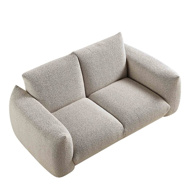 Gianni Two Seater Sofa, Mist Grey Boucle - Image 9