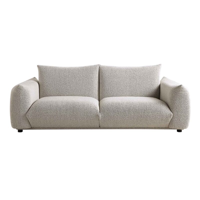 Gianni Three Seater Sofa, Mist Grey Boucle - Image 5