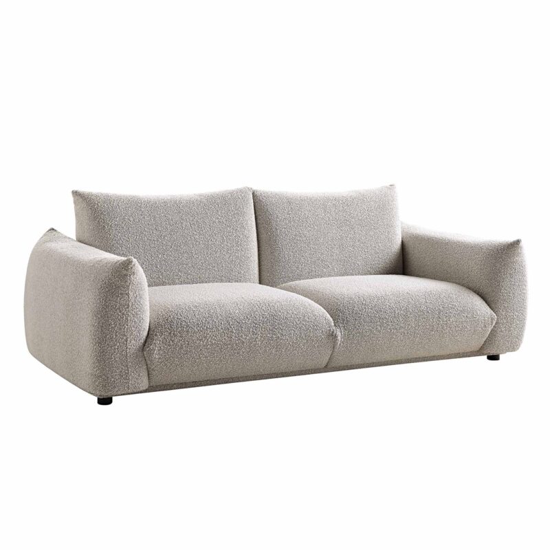 Gianni Three Seater Sofa, Mist Grey Boucle - Image 6