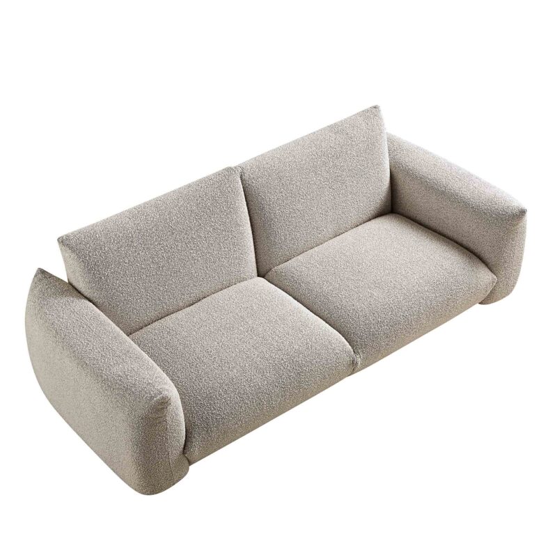 Gianni Three Seater Sofa, Mist Grey Boucle - Image 9