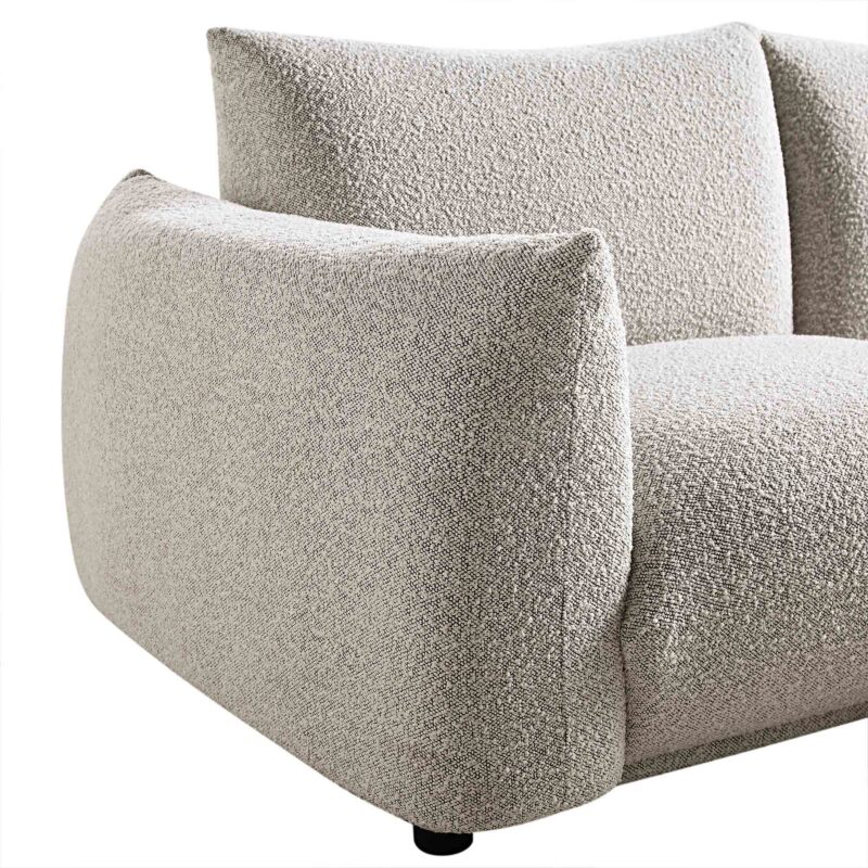 Gianni Three Seater Sofa, Mist Grey Boucle - Image 12
