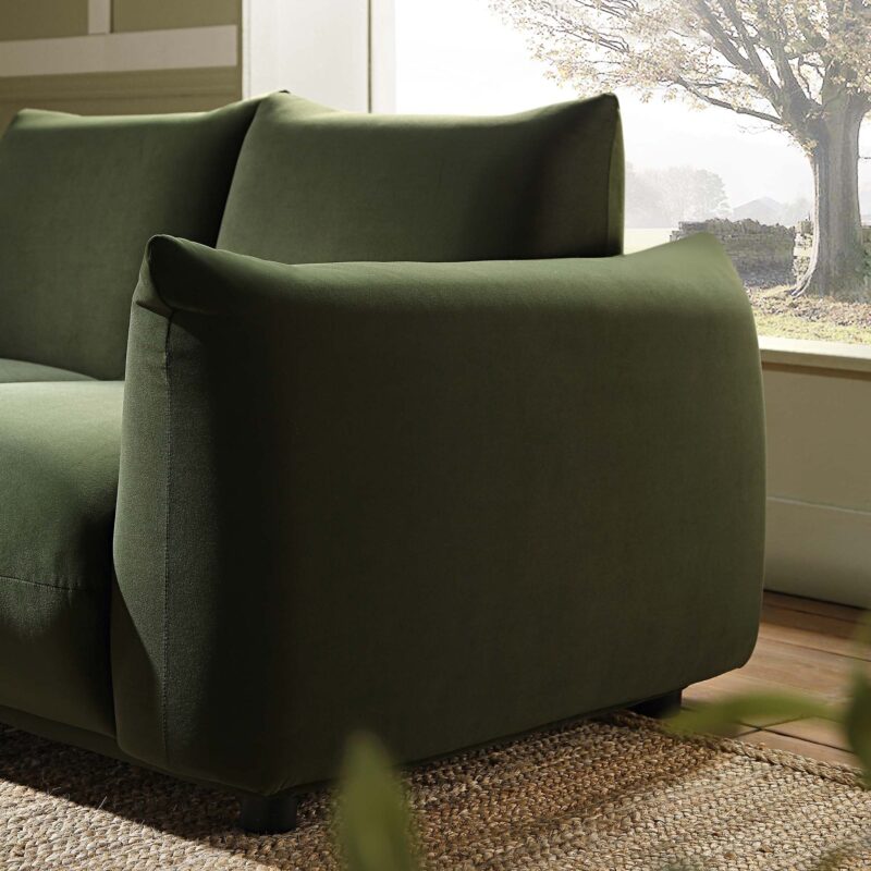 Gianni Two Seater Sofa, Moss Green Velvet - Image 3