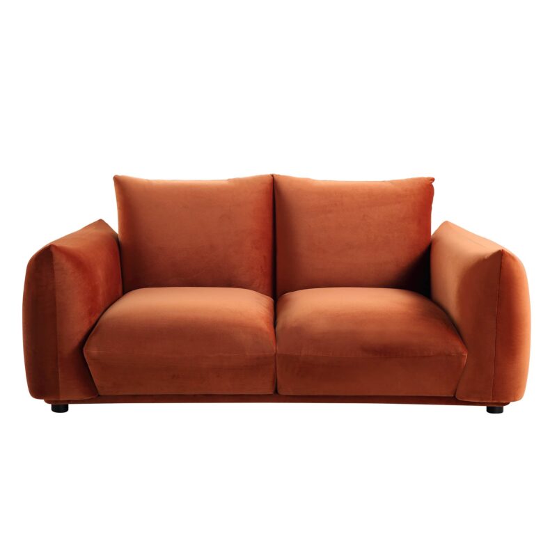 Gianni Two Seater Sofa, Rust Velvet - Image 4
