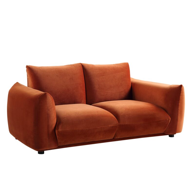 Gianni Two Seater Sofa, Rust Velvet - Image 5