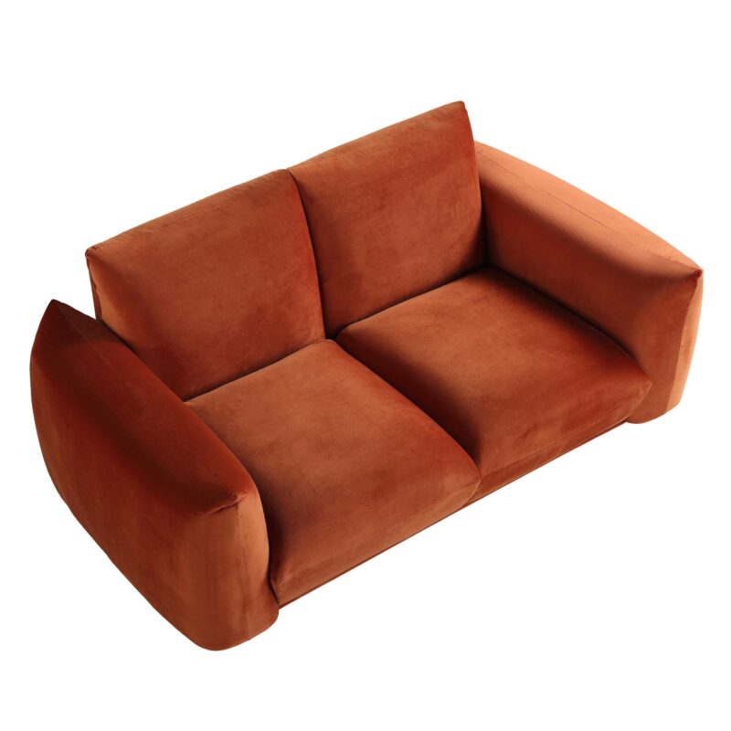 Gianni Two Seater Sofa, Rust Velvet - Image 8