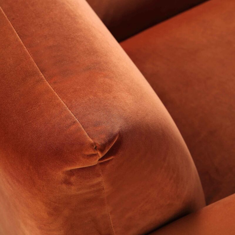 Gianni Two Seater Sofa, Rust Velvet - Image 13