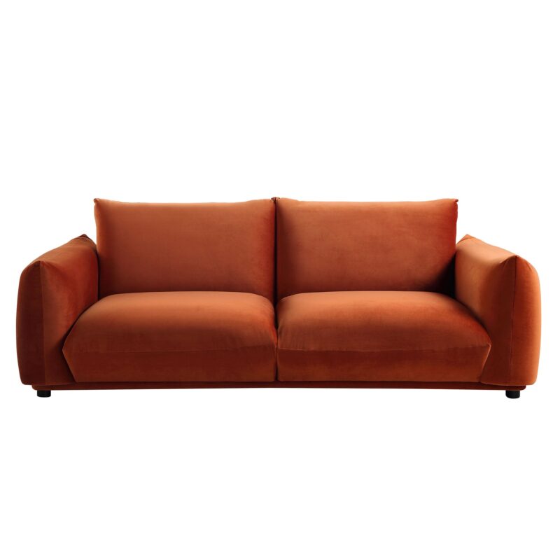 Gianni Three Seater Sofa, Rust Velvet - Image 5