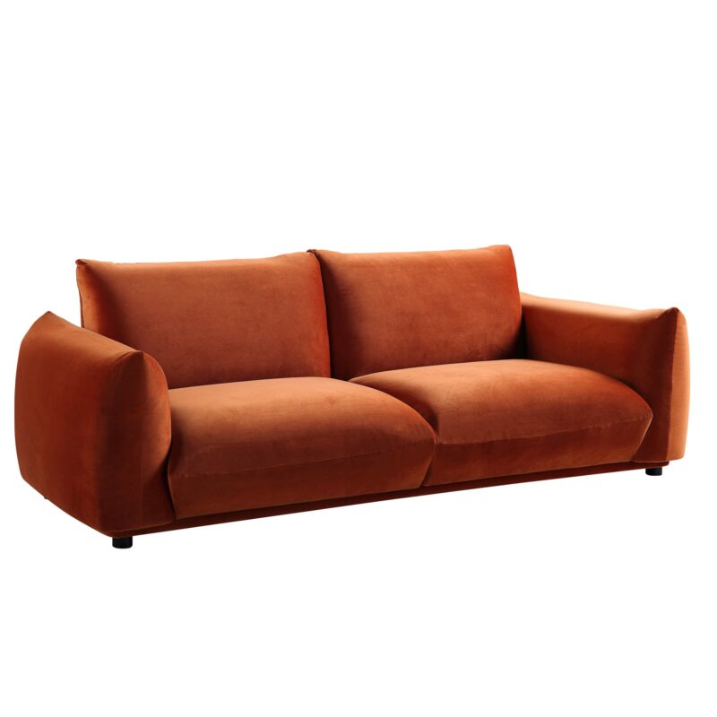 Gianni Three Seater Sofa, Rust Velvet - Image 6