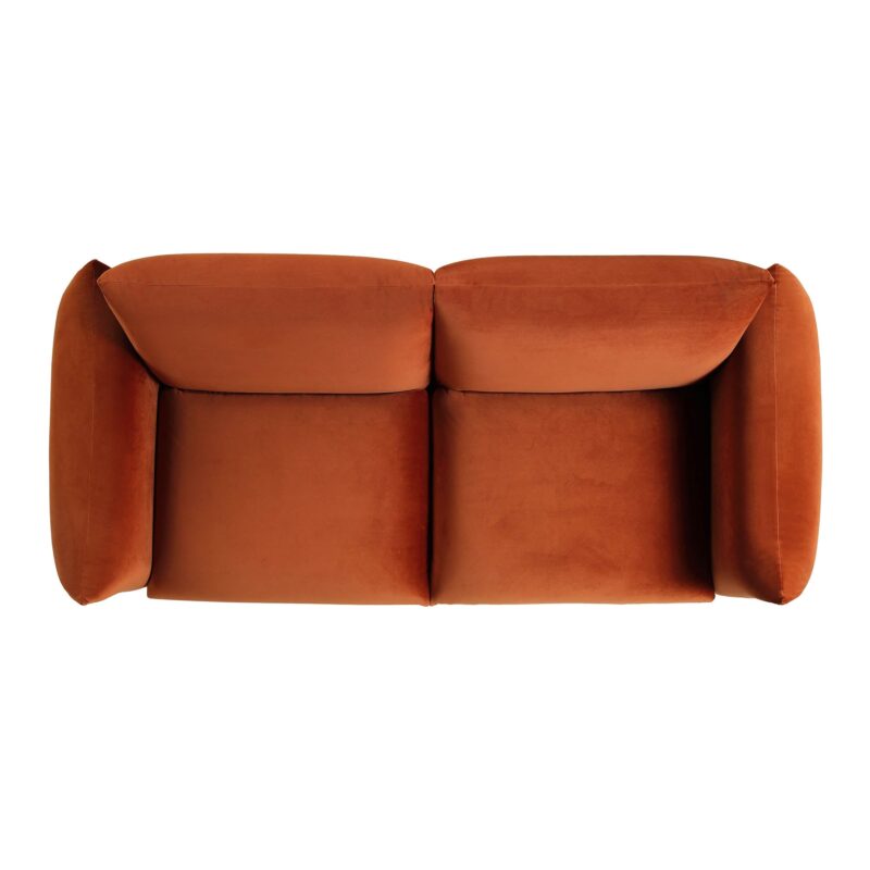 Gianni Three Seater Sofa, Rust Velvet - Image 8