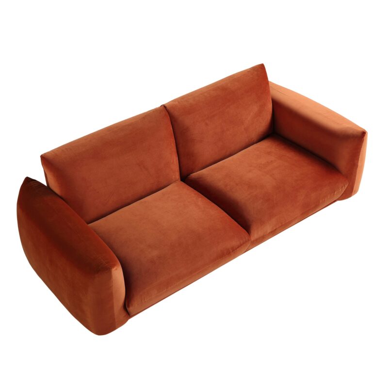 Gianni Three Seater Sofa, Rust Velvet - Image 9