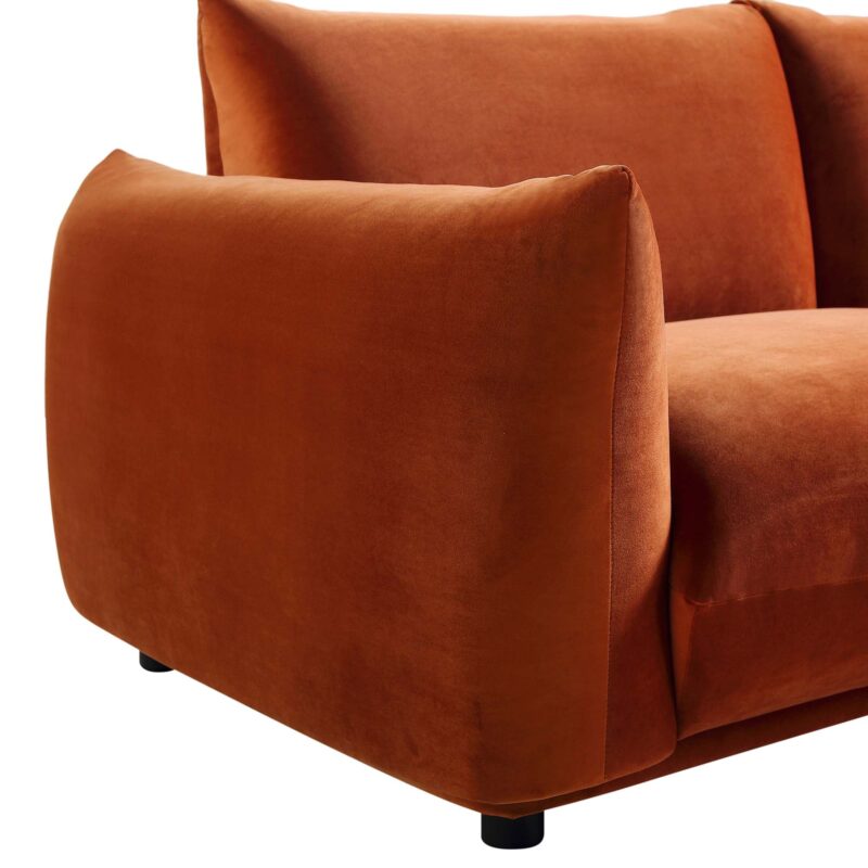 Gianni Three Seater Sofa, Rust Velvet - Image 12