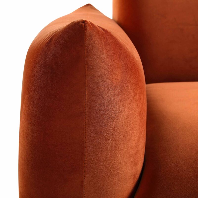 Gianni Three Seater Sofa, Rust Velvet - Image 13