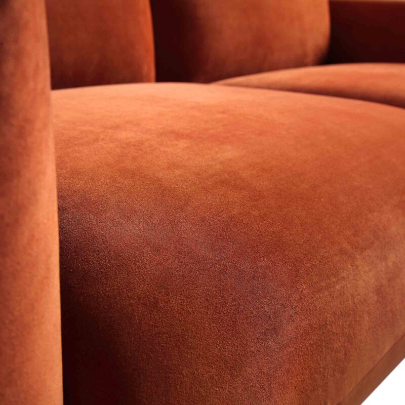 Gianni Three Seater Sofa, Rust Velvet - Image 14