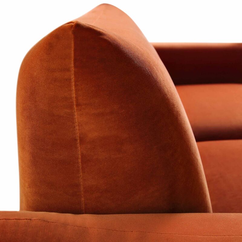 Gianni Three Seater Sofa, Rust Velvet - Image 15