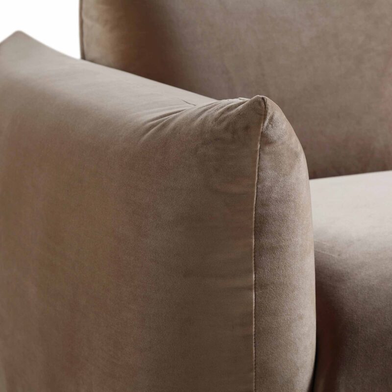 Gianni Two Seater Sofa, Mink Velvet - Image 9
