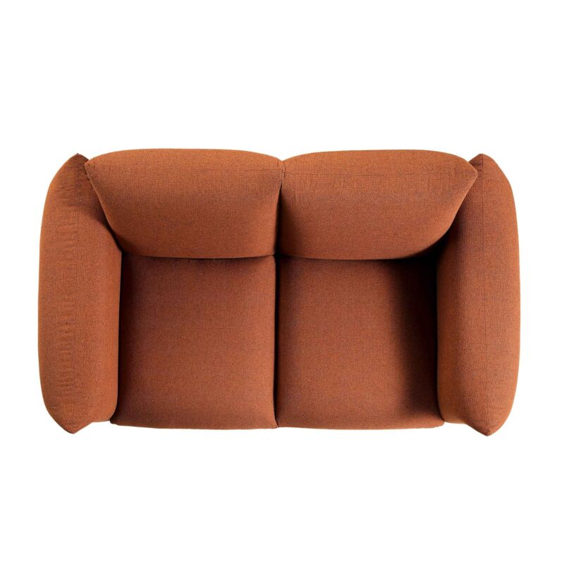Gianni Two Seater Sofa, Terracotta Fabric - Image 8