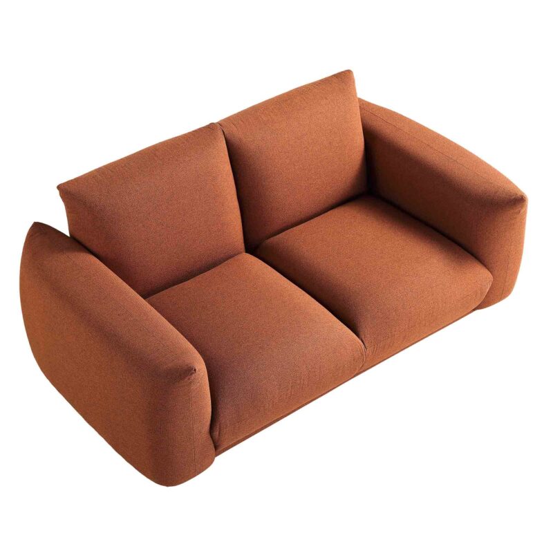 Gianni Two Seater Sofa, Terracotta Fabric - Image 9