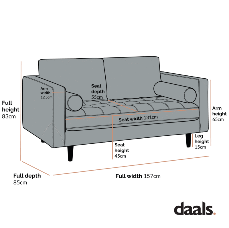 Henrietta 2-Seater Sofa, Spiced Honey Chenille - Image 3
