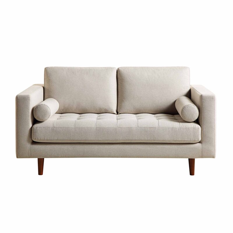 Henrietta 2-Seater Sofa, Beige Woven Fabric - Image 5