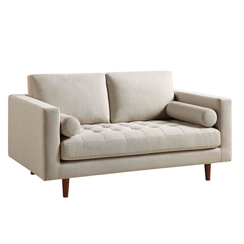 Henrietta 2-Seater Sofa, Beige Woven Fabric - Image 6
