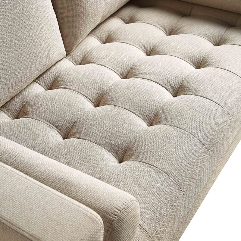 Henrietta 2-Seater Sofa, Beige Woven Fabric - Image 11