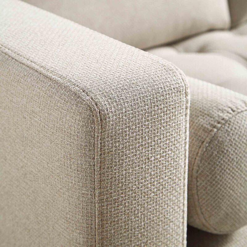Henrietta 2-Seater Sofa, Beige Woven Fabric - Image 14