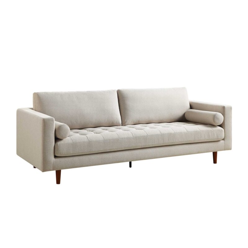 Henrietta Large 3-Seater Sofa, Beige Woven Fabric - Image 7