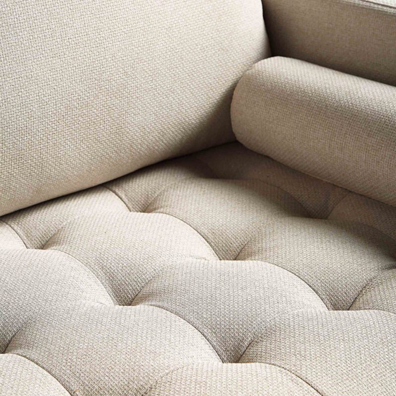 Henrietta Large 3-Seater Sofa, Beige Woven Fabric - Image 12