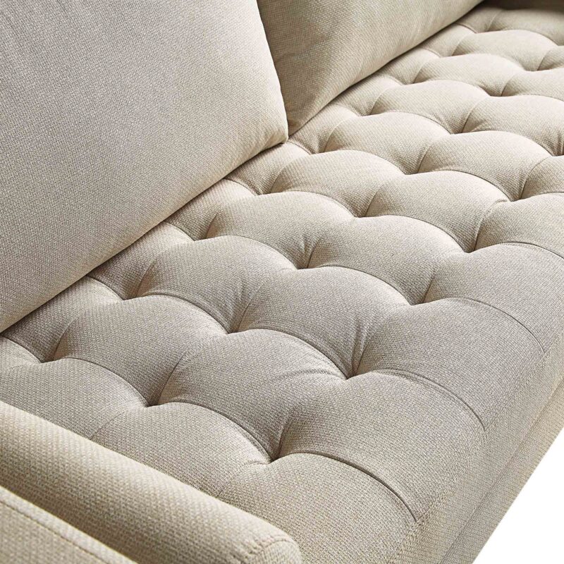 Henrietta Large 3-Seater Sofa, Beige Woven Fabric - Image 13