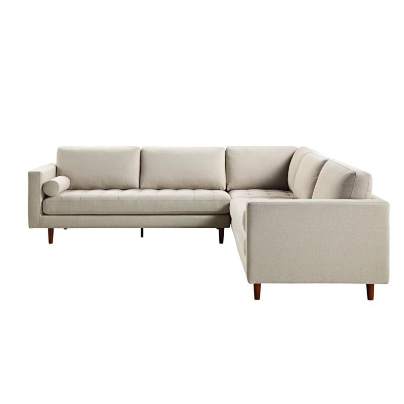 Henrietta 5+Seater Corner Sofa, Beige Woven Fabric - Image 7
