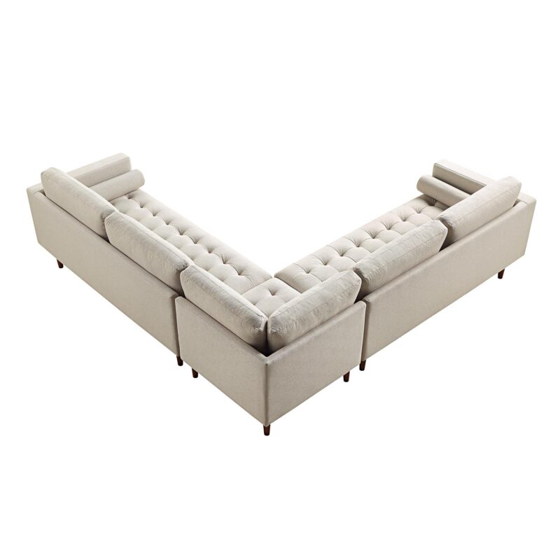 Henrietta 5+Seater Corner Sofa, Beige Woven Fabric - Image 10