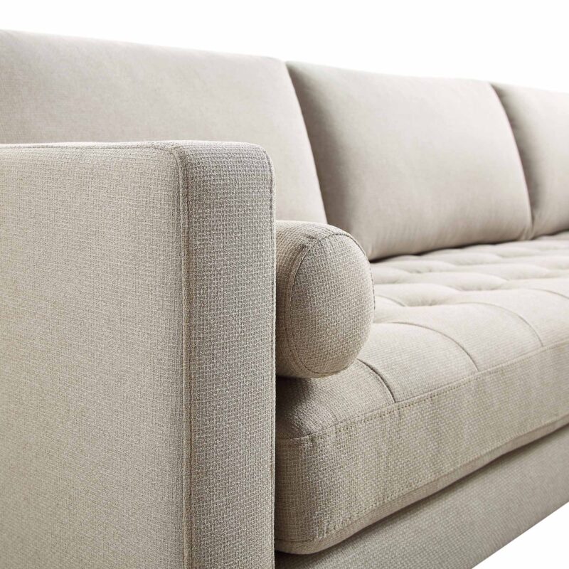 Henrietta 5+Seater Corner Sofa, Beige Woven Fabric - Image 12